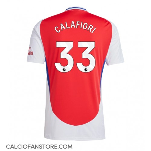 Maglia Calcio Arsenal Riccardo Calafiori #33 Prima Divisa 2024-25 Manica Corta